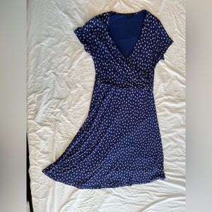 Lands' End Blue Dress with Pink Accents